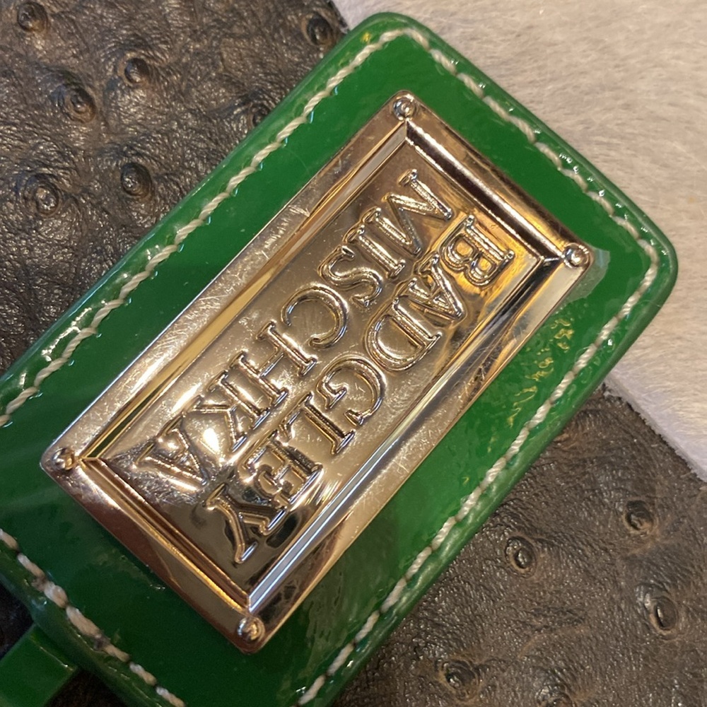 Badgley Mischka Nina Studded Satchel handbag green Smooth Leather - Picture 7 of 7